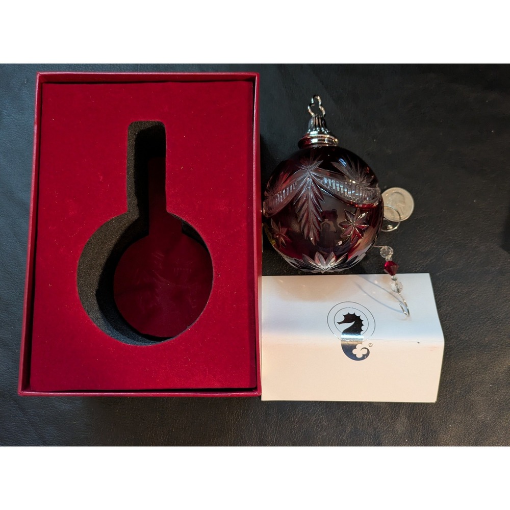 2005 Waterford Crystal Ruby Red Cased Glass Ornament Signed Vincent Rellis